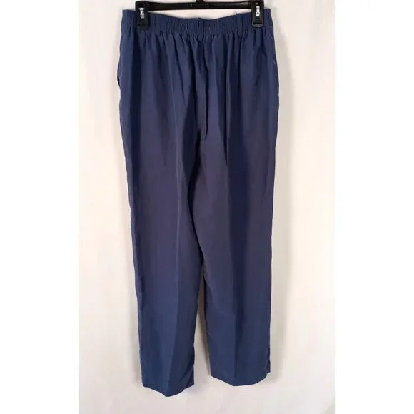 Nine West Women Blue Relaxed Fit Pants Size M Half Elastic Waist Casual - Picture 6 of 8